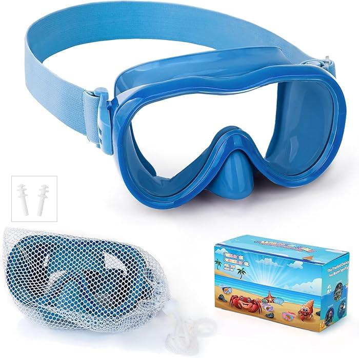 Kids Swim Goggles, Anti-Leak Snork Mask with Nose Cover & Elastic Fabric Strap, UV Protection Swi... | Amazon (US)