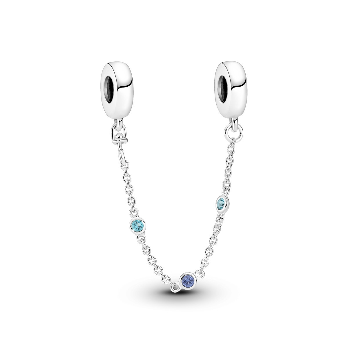 Pandora Triple Blue Stone Safety Chain Charms - Sterling Silver | Macy's