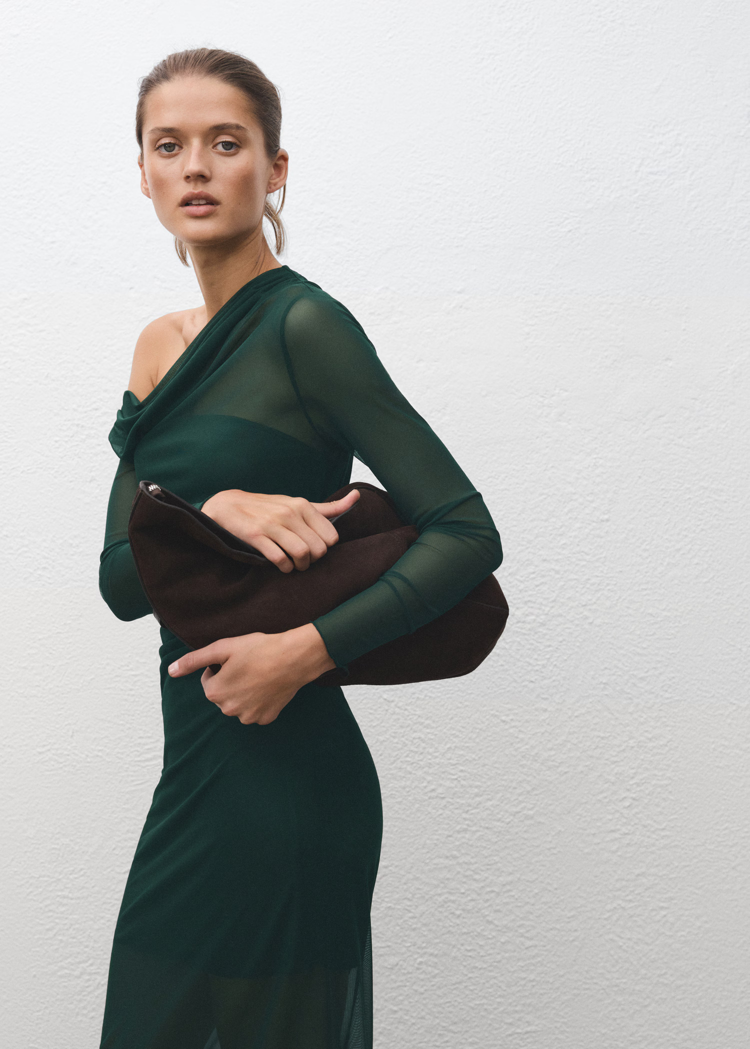 Semi-transparent asymmetrical dress | MANGO (UK)