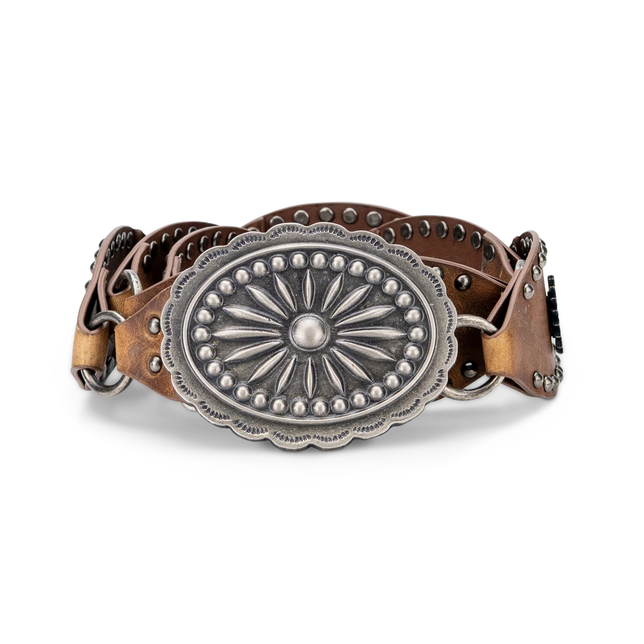Lane Silver Disc Belt - Desert Clay | Lane Boots