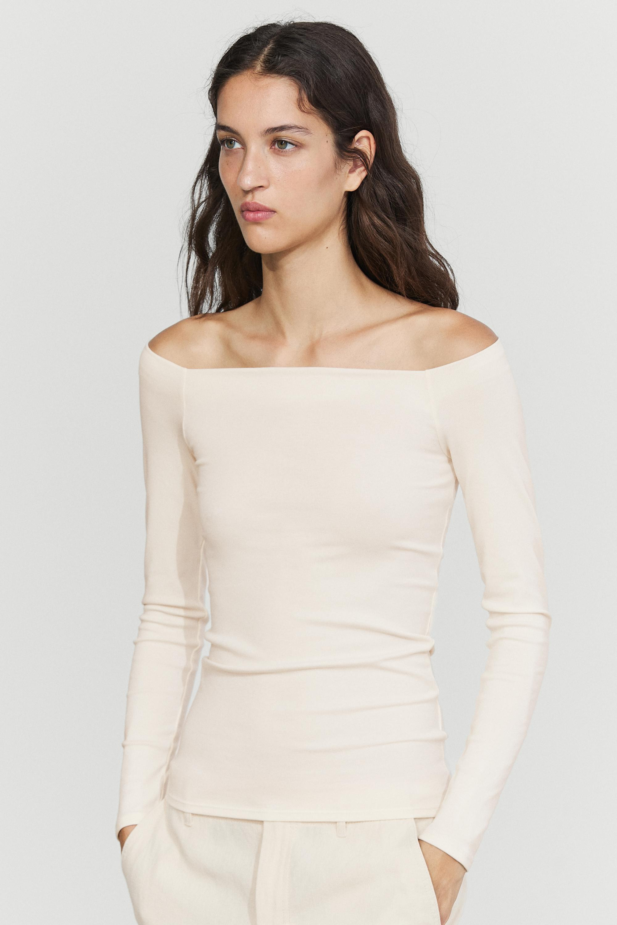 Stretch long sleeve top | Massimo Dutti US