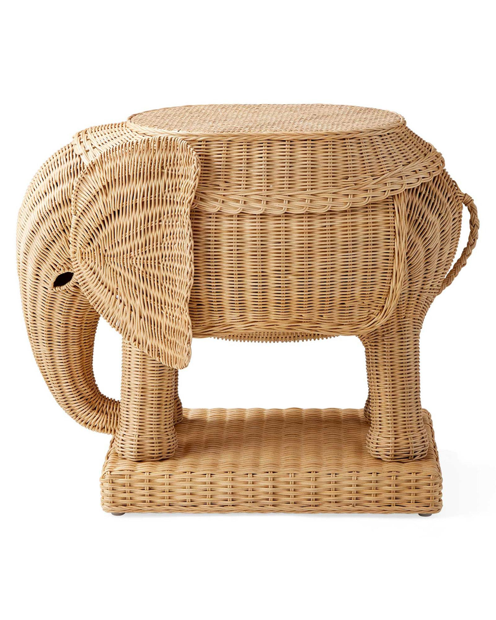Elephant Rattan Side Table | Serena and Lily