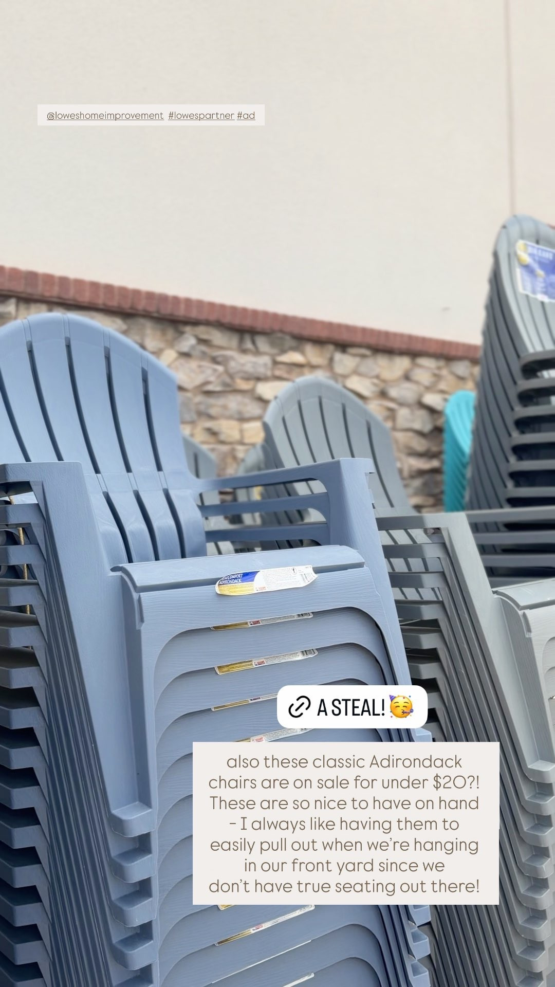 #ad These classic Adirondack chairs are under $20 for @loweshomeimprovement SpringFest 😍 I love having them on hand for extra seating! #lowespartner  

 #LTKSeasonal #LTKHome #LTKSaleAlert