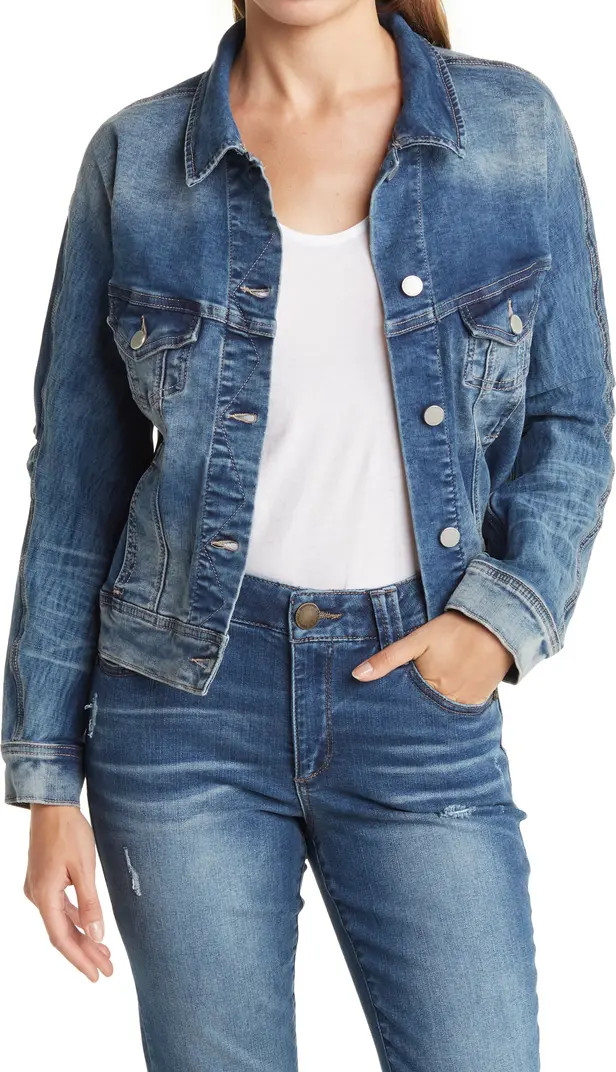 Democracy Pleated Sleeve Denim Trucker Jacket | Nordstromrack | Nordstrom Rack