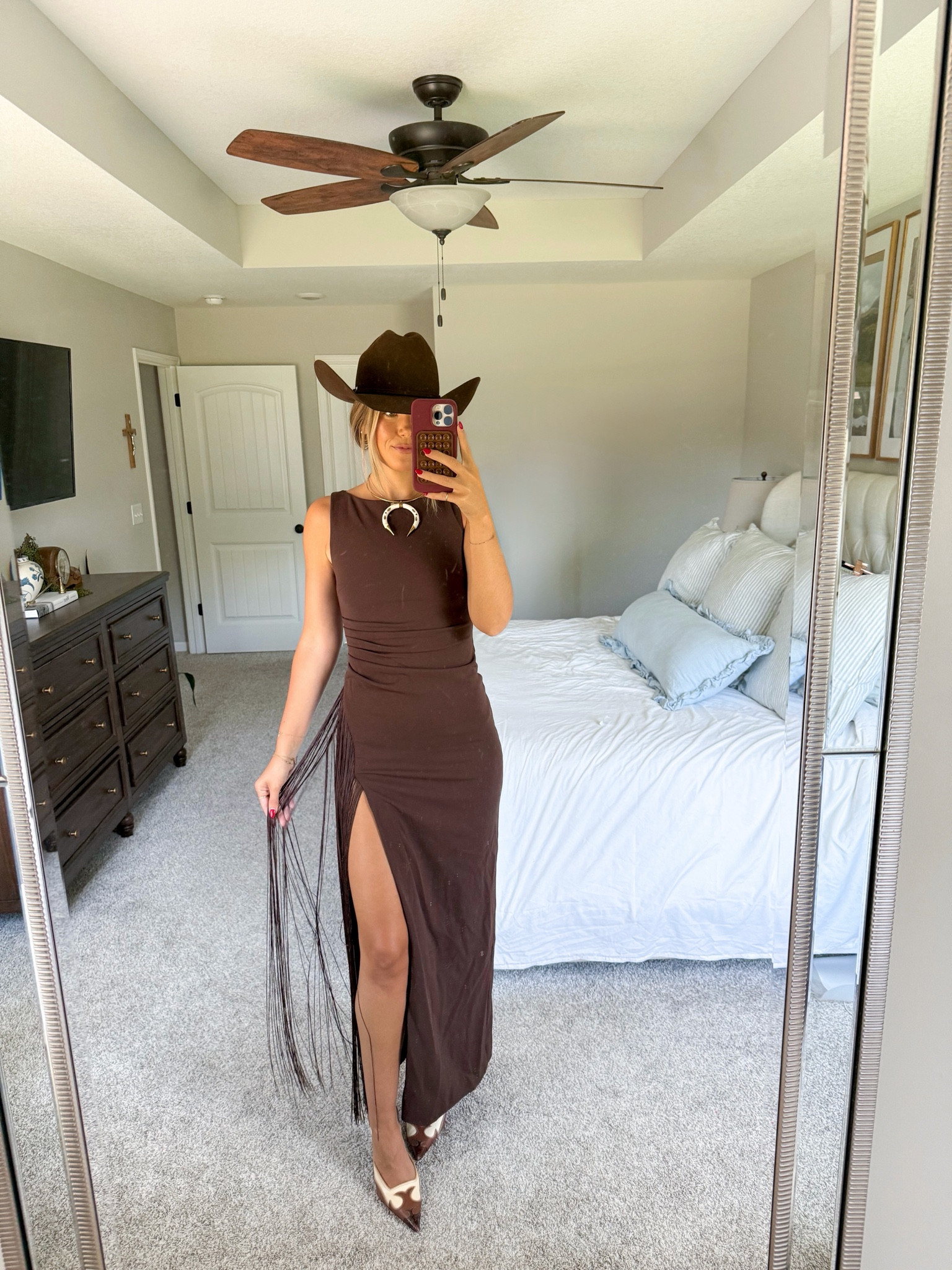 western wedding guest dress in a small (can’t link hat) linking similar. neck cuff is from november maker

#LTKgrwm #LTKootd #LTKWedding