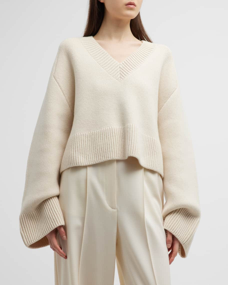 Khaite Lenina Cashmere Crop Sweater | Neiman Marcus