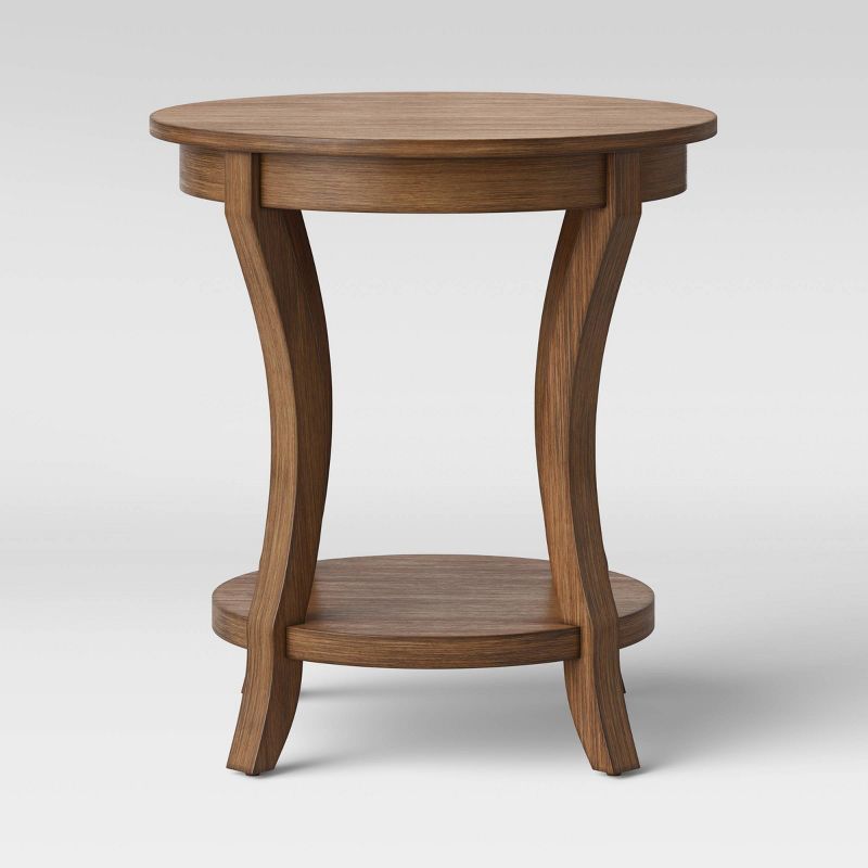 Shelburne Round Wood Accent Table Natural - Threshold&#8482; | Target