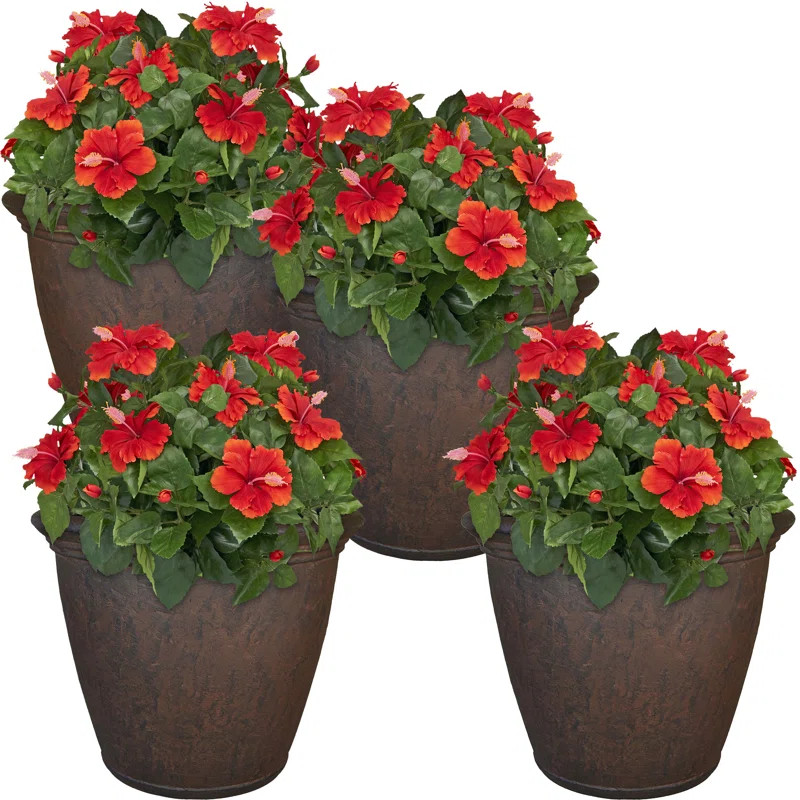 Blough 24" x 24" x 20" Round Polyresin Outdoor Planter Pot | Wayfair North America