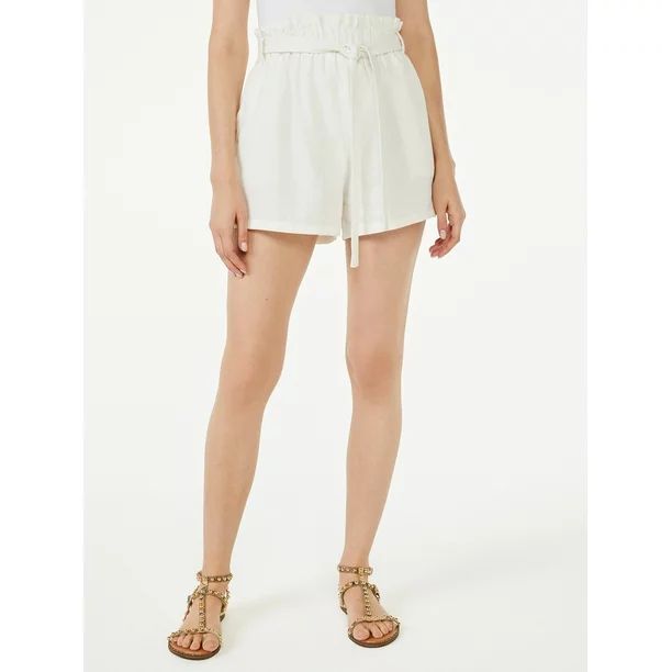 Scoop Women's Linen-Blend Paperbag Shorts | Walmart (US)