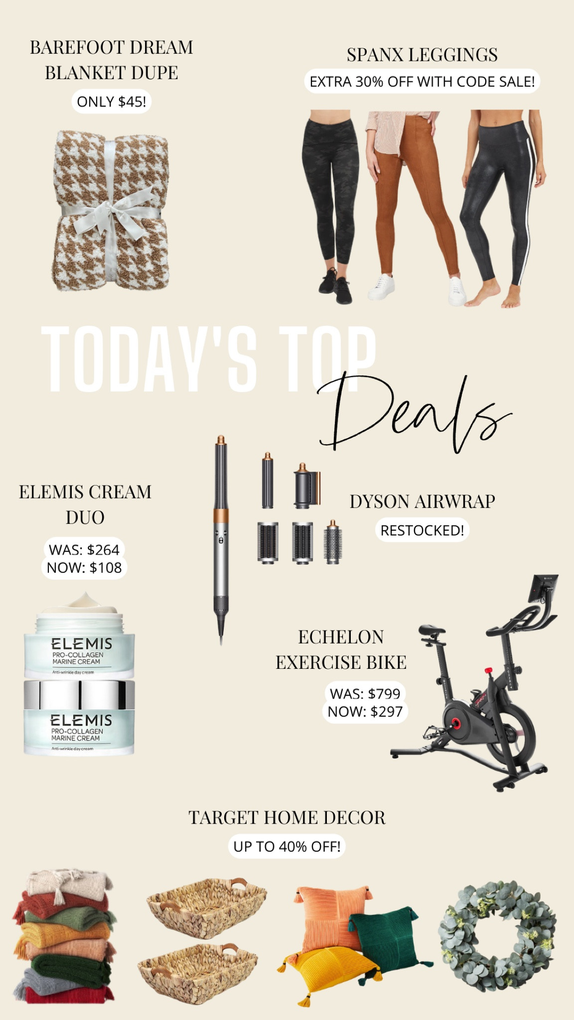 Living room // target home decor sale // spanx leggings sale — extra 30% off // Elemis cream // barefoot dreams blanket dupe // echelon indoor bike 

#LTKfit #LTKFind #LTKhome