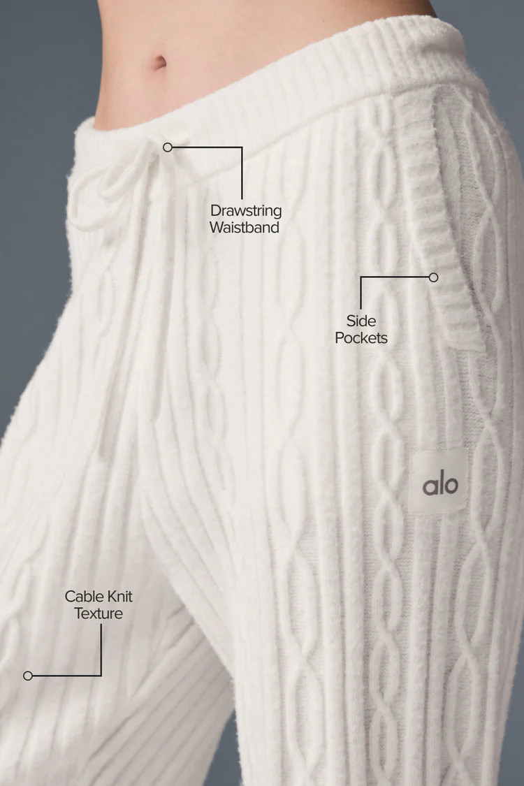 Cable Knit Winter Bliss Pant - Athletic Heather Grey | Alo Yoga (US)