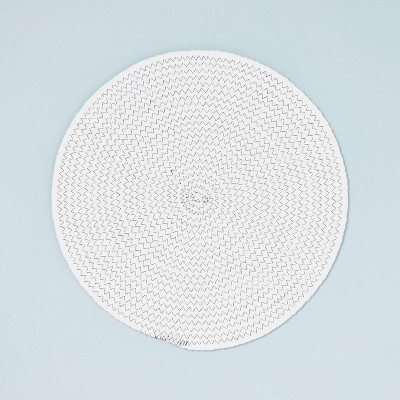 15" Round Braided Plate Charger Cream/Gray  - Hearth & Hand™ with Magnolia | Target