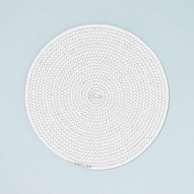15" Round Braided Plate Charger Cream/Gray  - Hearth & Hand™ with Magnolia | Target