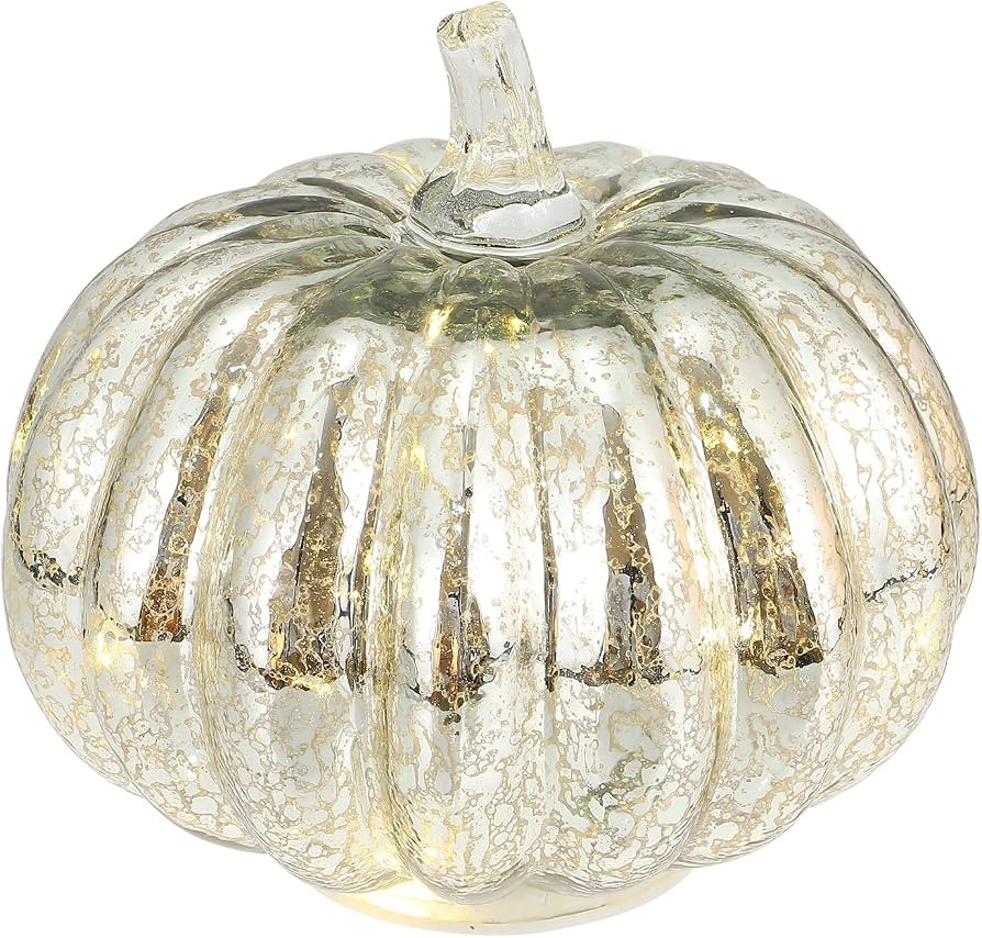 Glass Pumpkin Light Battery Powered Led Light up Pumpkin for Halloween Fall Decoration, Battery N... | Amazon (US)