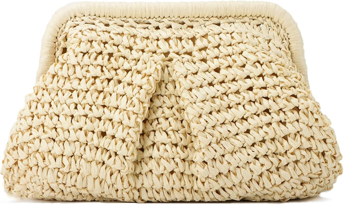 Emprier Straw Clutch Purses for Women Cloud Dumpling Pouch Straw Crossbody Shoulder Handbag Summe... | Amazon (US)