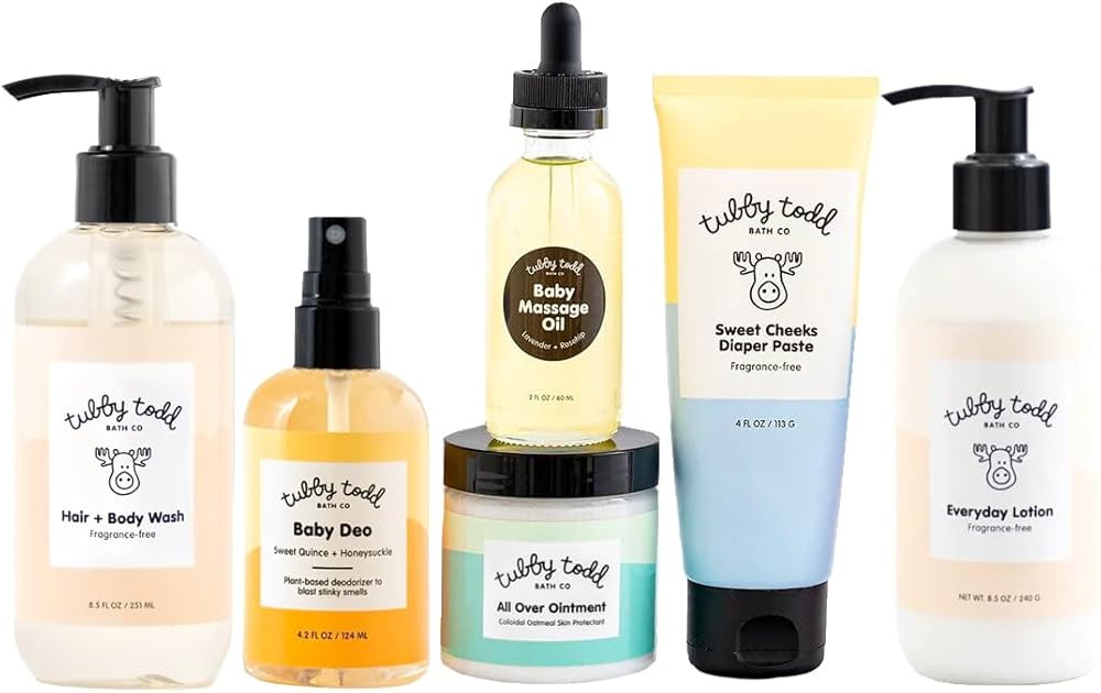TUBBY TODD Baby Arrival Bath & Skincare Set - The Newborn Gift Set - Baby Shampoo and Body Wash, ... | Amazon (US)