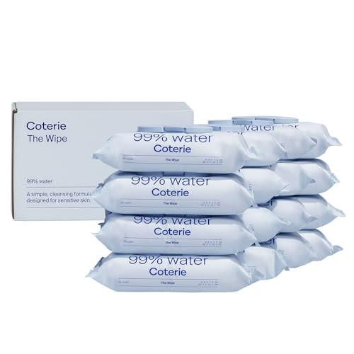 Coterie Baby Wipes for Sensitive Skin, Plant-Based and Plastic-Free Fibers, 99% Water, Hypoallergenic, pH Balanced, Unscented, Clean and Gentle Baby Essentials, 16 Pack, 896 Count | Amazon (US)
