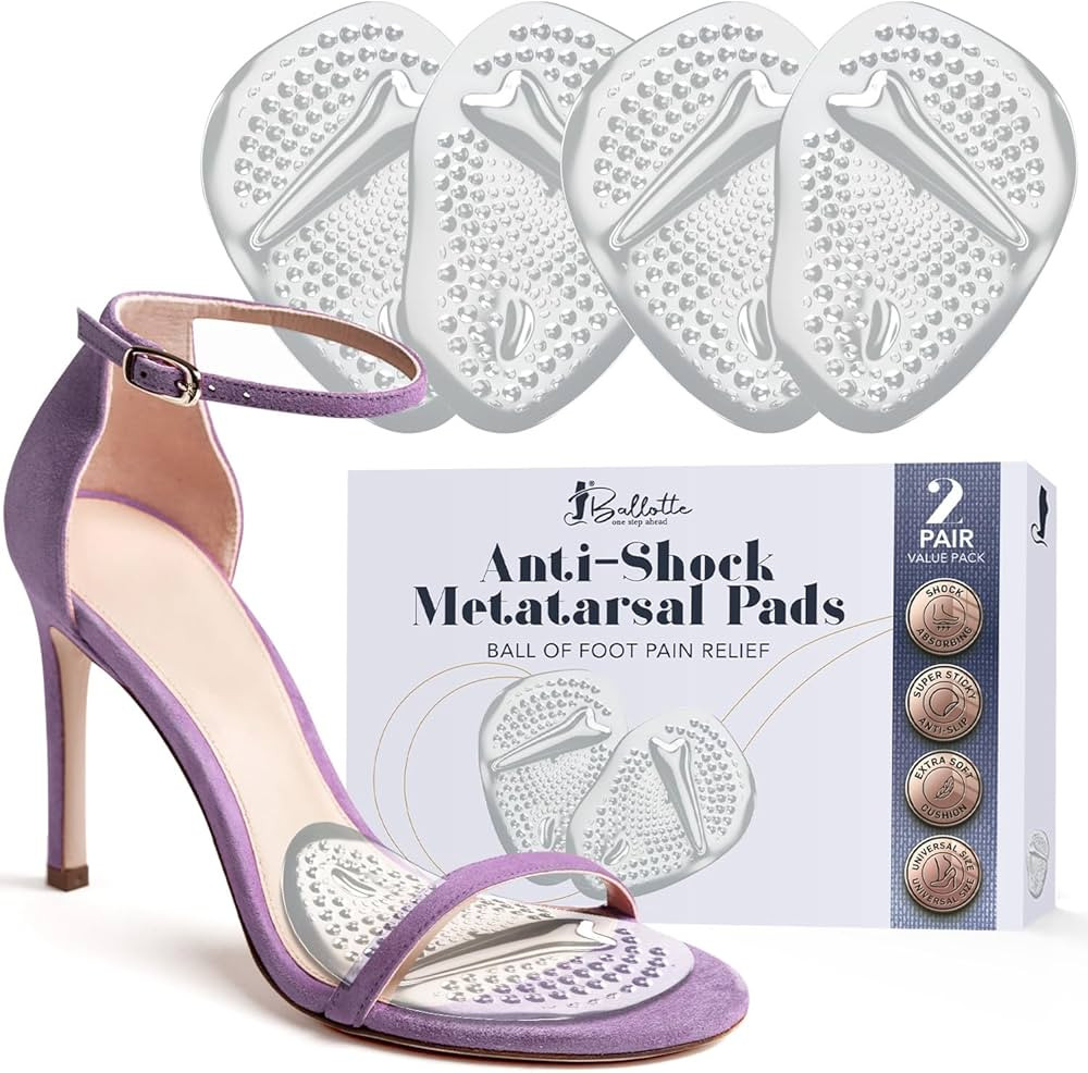 Metatarsal Pads for Women, Ball of Foot Cushions for Women & Men, Silicone Gel Heel Pads, High He... | Amazon (US)