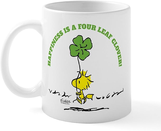 CafePress Happiness Is A Four Leaf Clover Mugs 11 oz (325 ml) Ceramic Coffee Mug | Amazon (US)