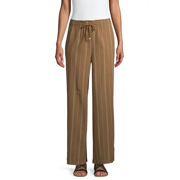 Time and Tru Women's Linen-Blend Pants | Walmart (US)