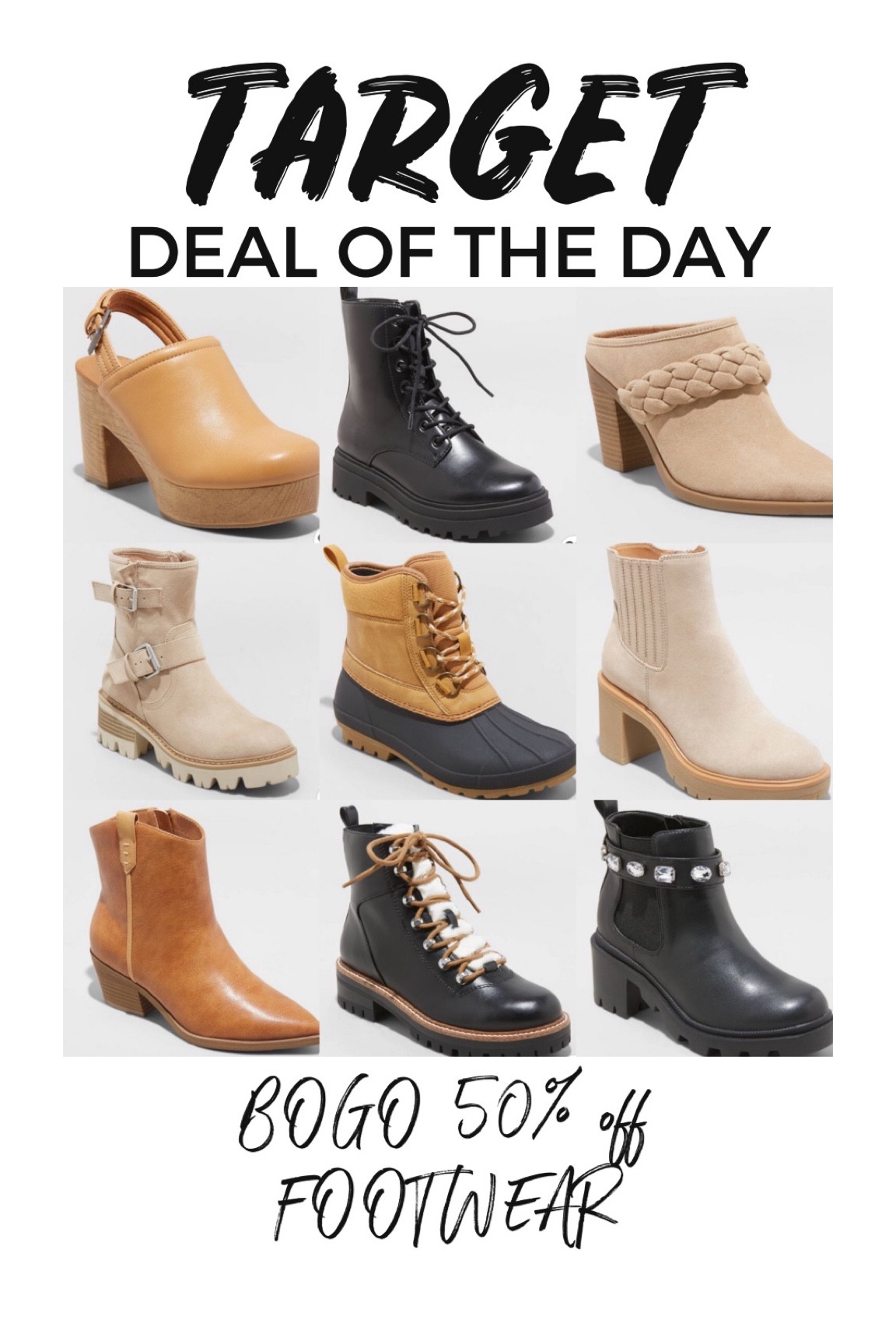 Target BOGO 50% off footwear 

#LTKshoecrush #LTKsalealert #LTKunder50
