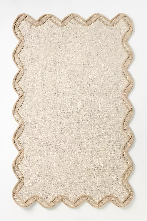 Tufted Wool Scalloped Border Rug | Anthropologie (US)