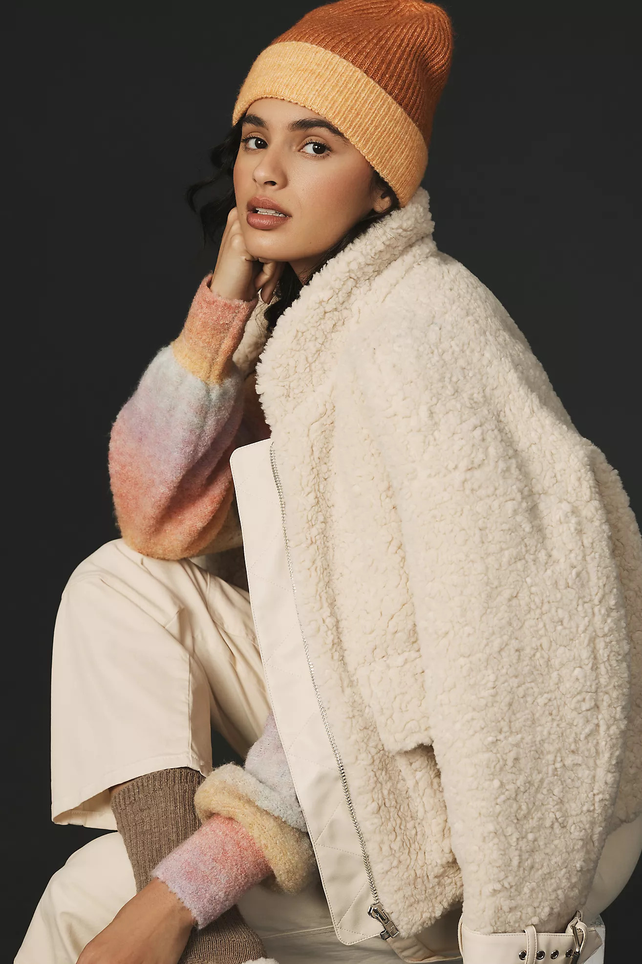 By Anthropologie Colorblock Ribbed Beanie | Anthropologie (US)