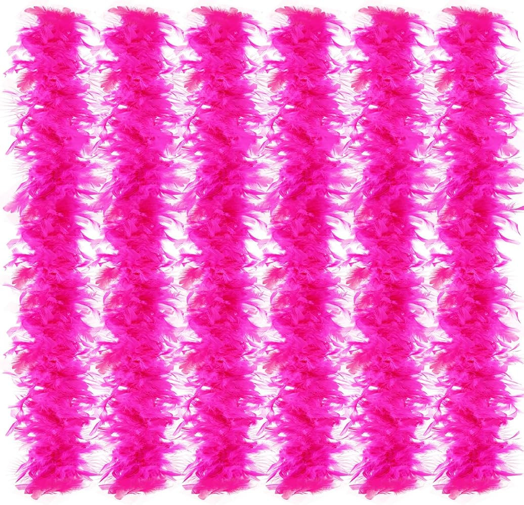 6 Pcs Wedding Feather Boa 2.19 yd Turkey Chandelle Feather Boas Bulk Outfit Party Decors for Wome... | Amazon (US)