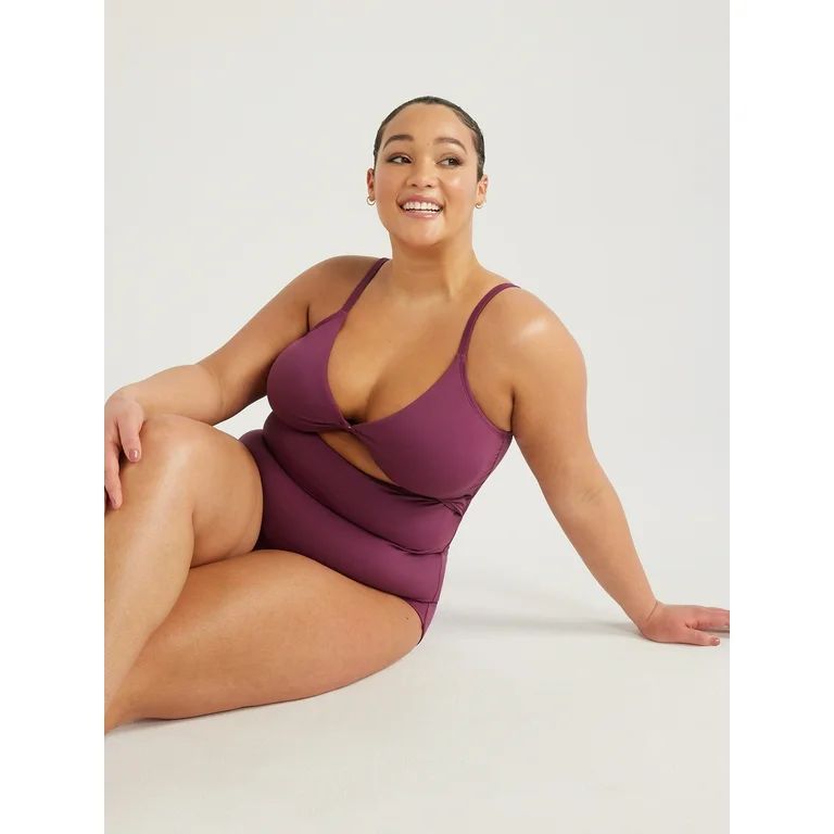 Time and Tru Women's and Women's Plus O Ring One Piece Swimsuit, Sizes XS-3X | Walmart (US)