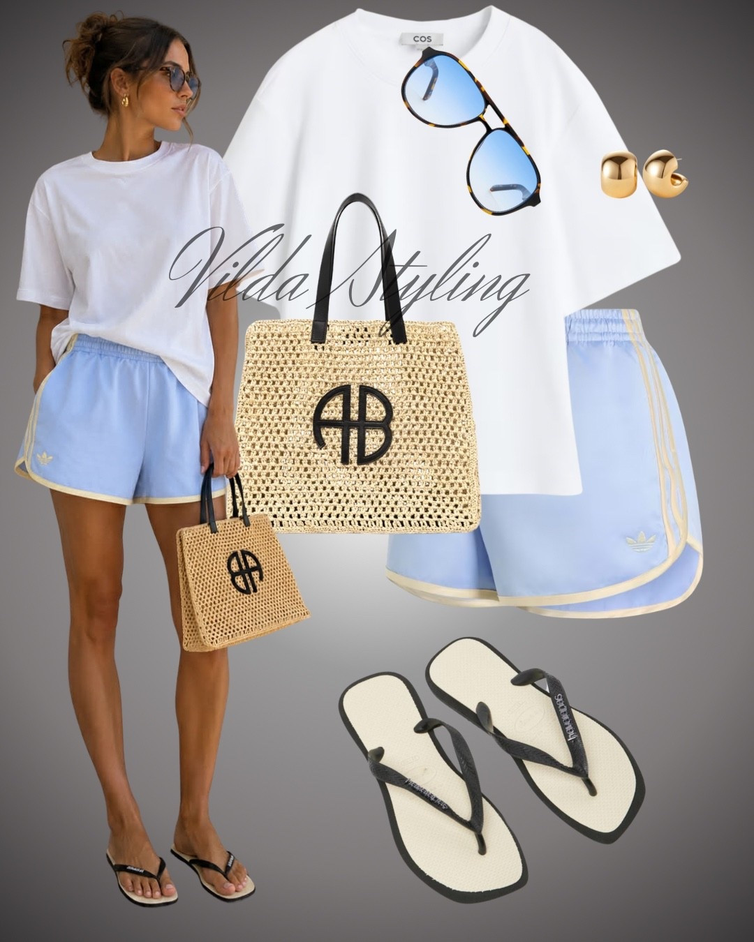 Summer casual, but make it chic. ☁️💙 Featuring Adidas shorts, an oversized white tee, flip flops, and a woven tote for the ultimate effortless everyday look. 
#adidasshorts #adidasstyle #summeroutfit #casualstyle #everydayoutfit #sportychic #whitetee #wovenbag #flipflops #minimalstyle #effortlessstyle #ltk #shopthelook #outfitinspo

#LTKsummer #LTKeurope #LTKstyletip