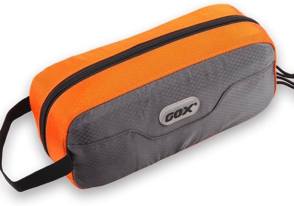 GOX Small Travel Toiletry Bag, Dopp Kit Case For Men, Multifunction Organizer Pouch (Grey/Orange) | Amazon (US)
