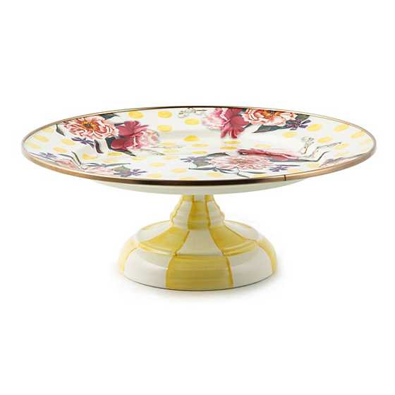 Wildflowers Yellow Small Pedestal Platter | MacKenzie-Childs