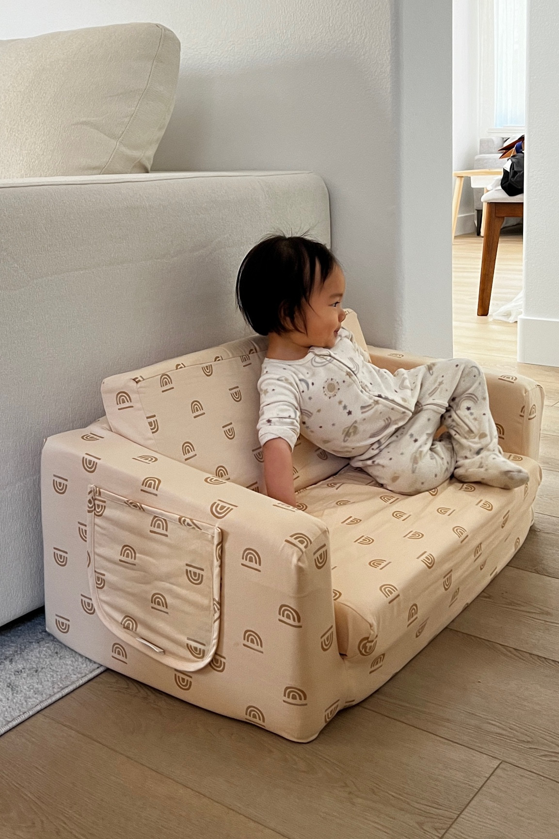 her little couch is my fave! you can fold it out too! #toddlermom #momlife #couch #home 

#LTKKids #LTKHome #LTKBaby
