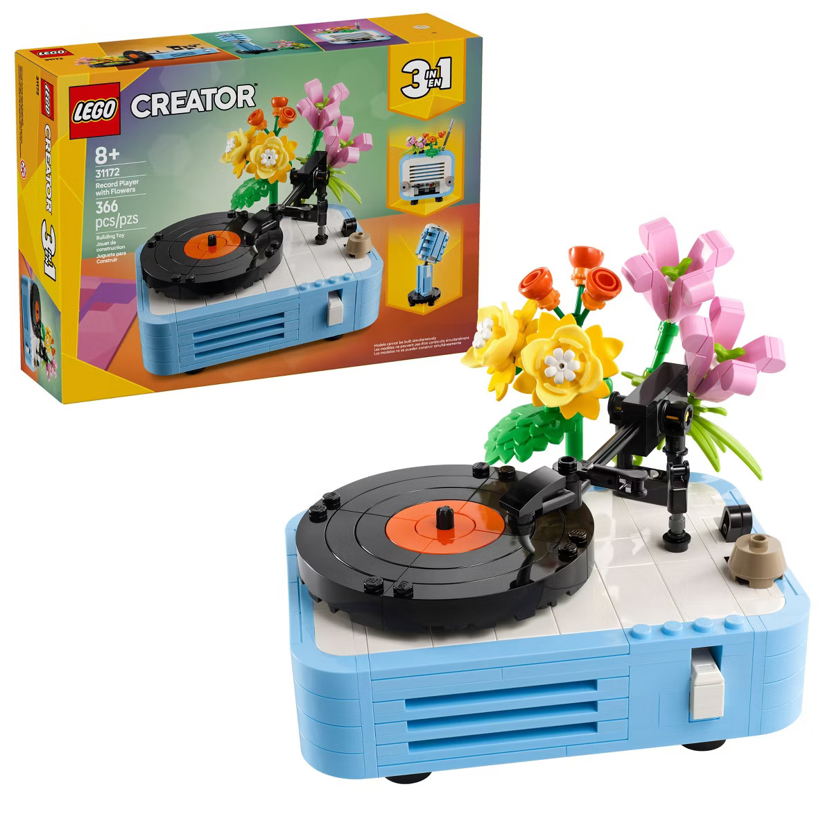 LEGO Creator 3 in 1 Record Player with Flowers, 3 Building Options, Record Player, Radio, or Micr... | Target