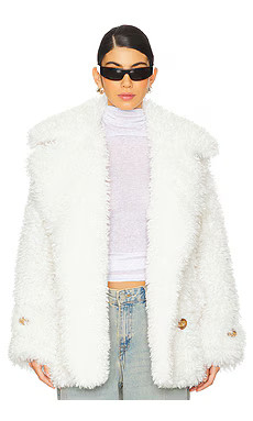 Free People Sophie Faux Fur Peacoat in Blanc De Blanc from Revolve.com | Revolve Clothing (Global)