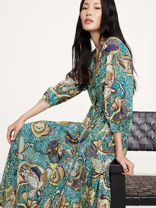 Cotton Wrap Maxi Dress | Banana Republic (US)
