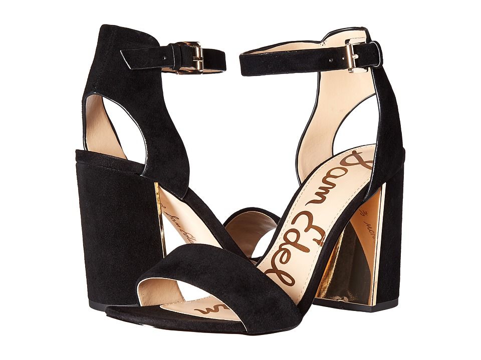 Sam Edelman - Synthia (Black Kid Suede Leather) Women's 1-2 inch heel Shoes | Zappos