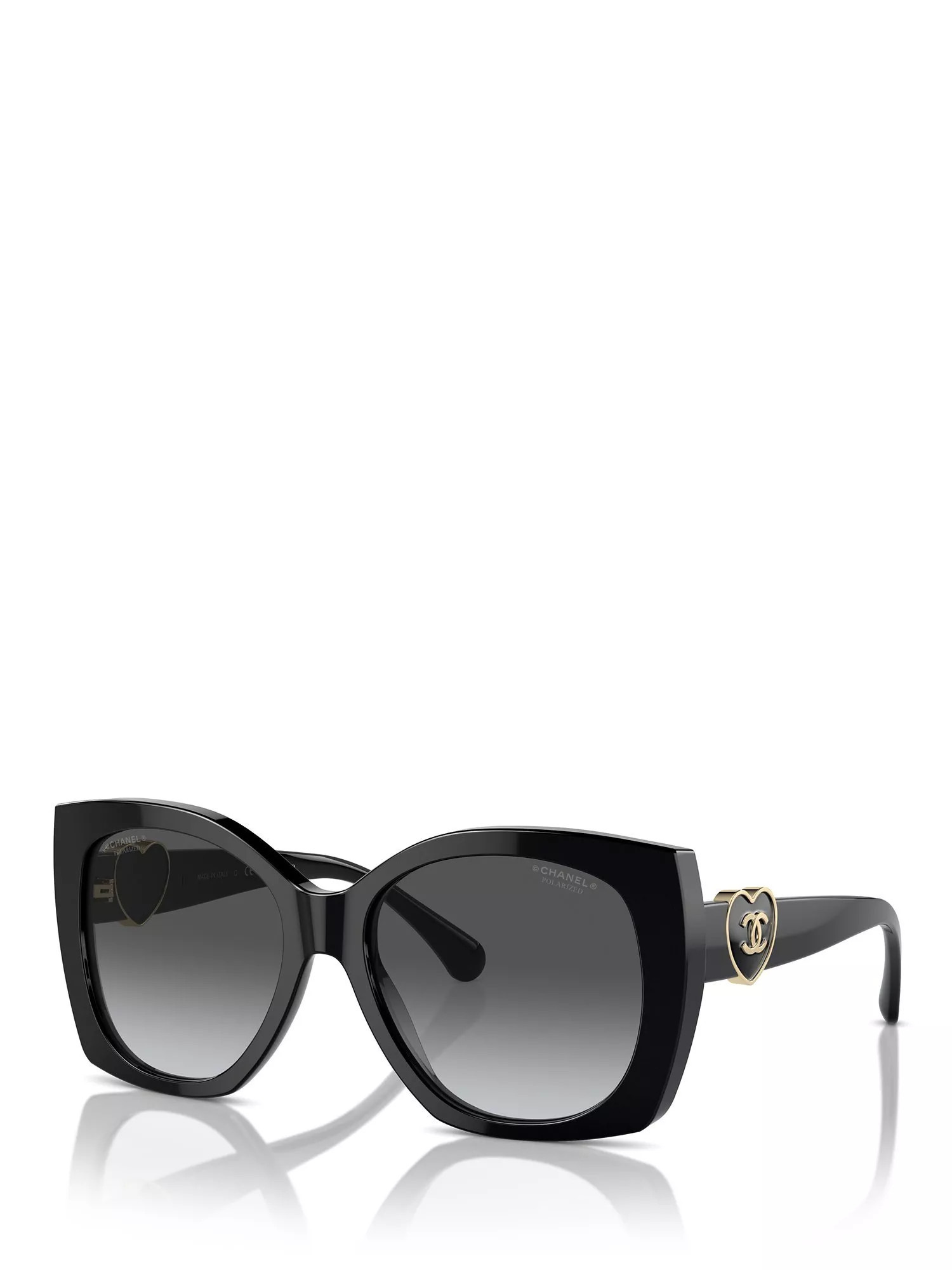 CHANEL Square Sunglasses CH5519 Black/Grey Gradient | John Lewis (UK)