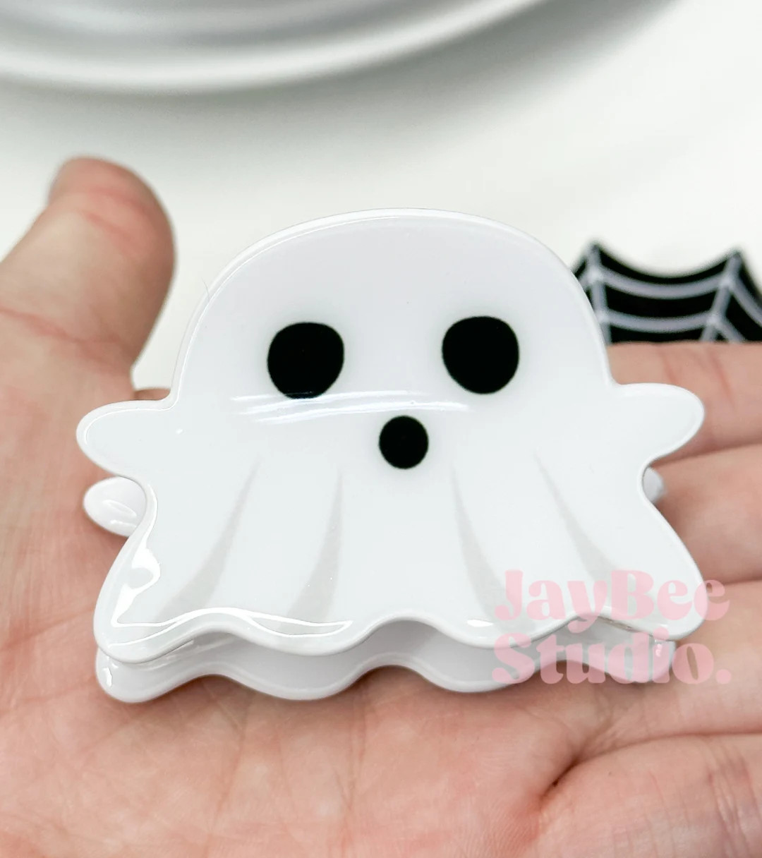 Ghost Hair Clip Spider Web Hair Claw Halloween Hair Clip - Etsy | Etsy (US)