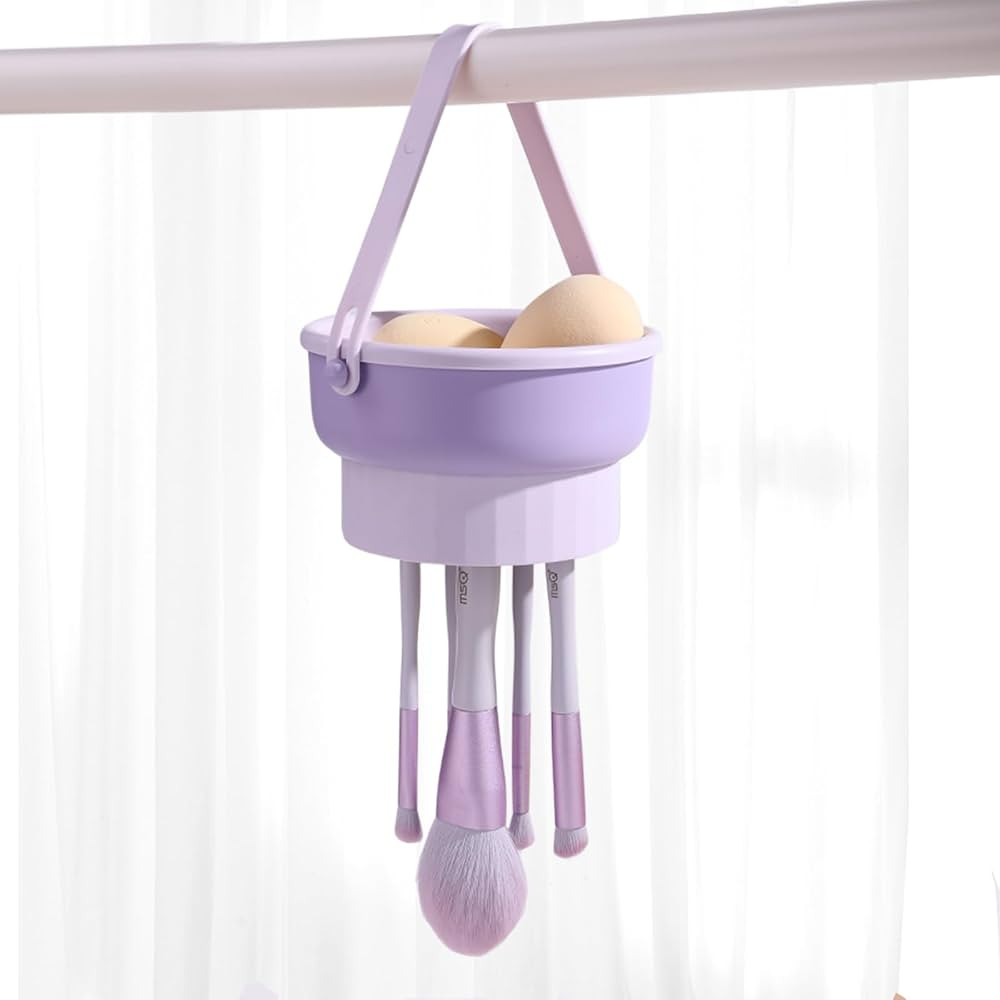 Makeup Brush Cleaning Mat, MSQ 3 In 1 Silicone Makeup Brush Cleaner Bowl with Brush Drying Holder... | Amazon (CA)