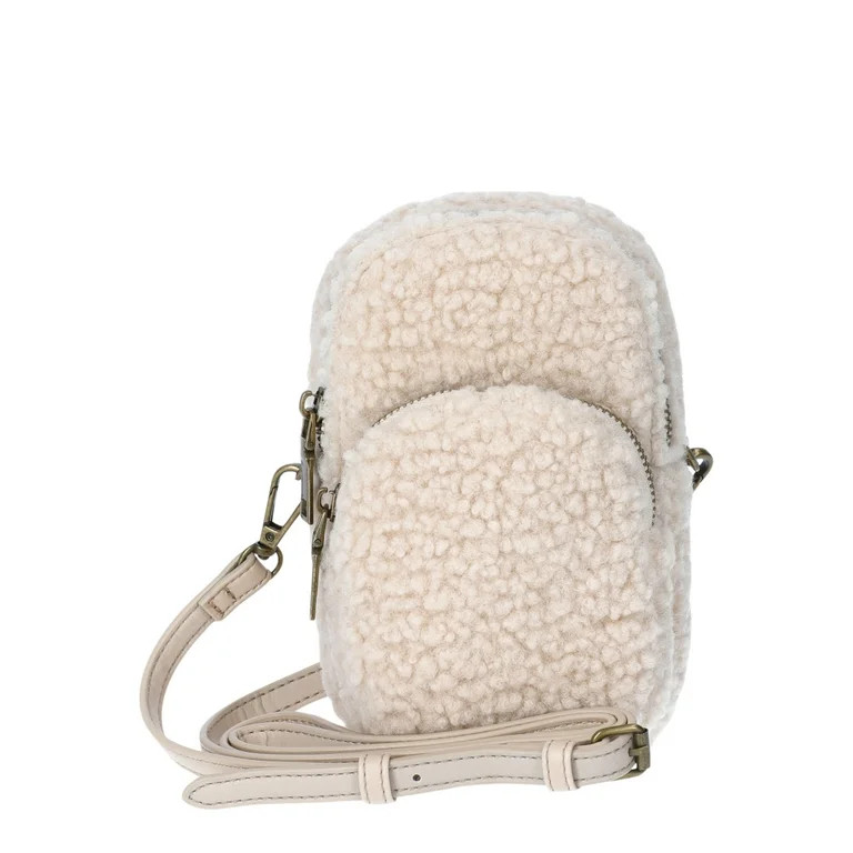 No Boundaries Women's Rounded Phone Crossbody Bag, Tan | Walmart (US)