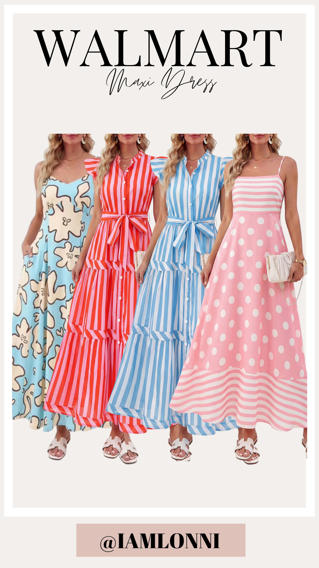 Maxi dresses that look designer... without the designer price 🤍 These Walmart finds are flattering, colorful, and made for vacations, church, brunch, weddings, and all your summer plans.

Which one is your favorite? 💙❤️🩵🩷

#LTKStyle #WalmartFashion #MaxiDress #AffordableStyle #SummerFashion #VacationOutfits #DressSeason #EverydayStyle #OOTD #StyleInspo 

 #LTKgrwm #LTKootd #LTKvlog