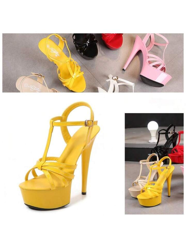 Catwalk Artifact Model High Heels Stiletto Sexy Waterproof Table 13CM15cm Sandals Women's Summer | SHEIN