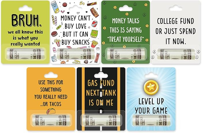 7 PCS Funny Variety Fund Gift Card for Boy Girl Money Holders for Cash Gift Money Holder Ornament... | Amazon (US)