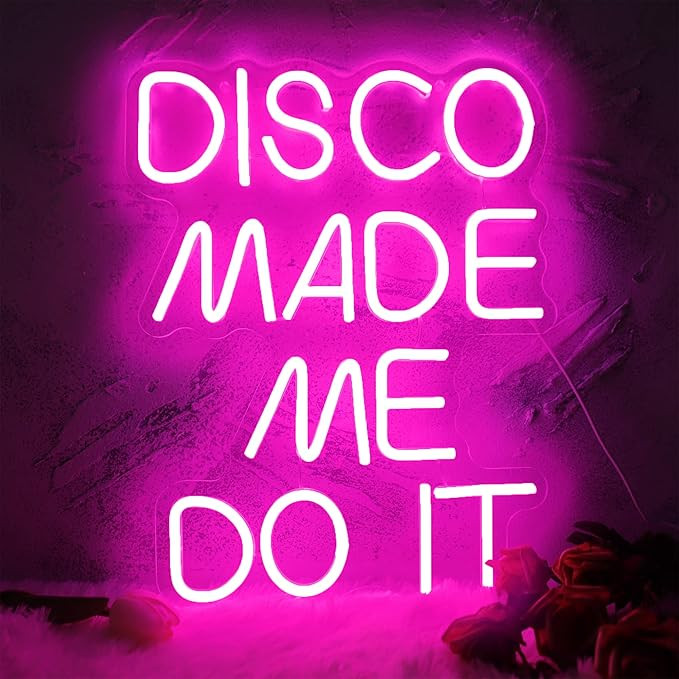Disco Made Me Do It Led Neon Light Signs for Wall Decor, Pink Neon Light Signs for Bedroom Bachel... | Amazon (US)