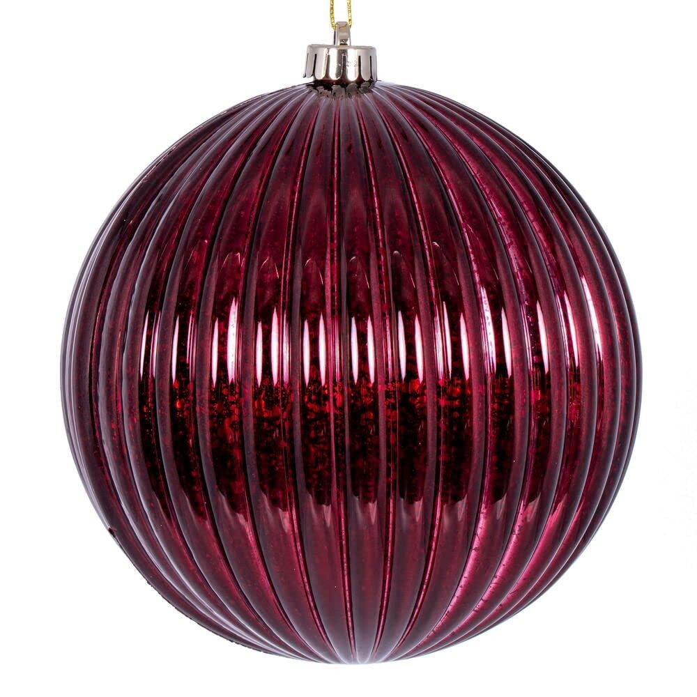 Vickerman 696002-6" Burgundy Mercury Lined Ball Christmas Tree Ornament (4 pack) (N162465) | Amazon (US)