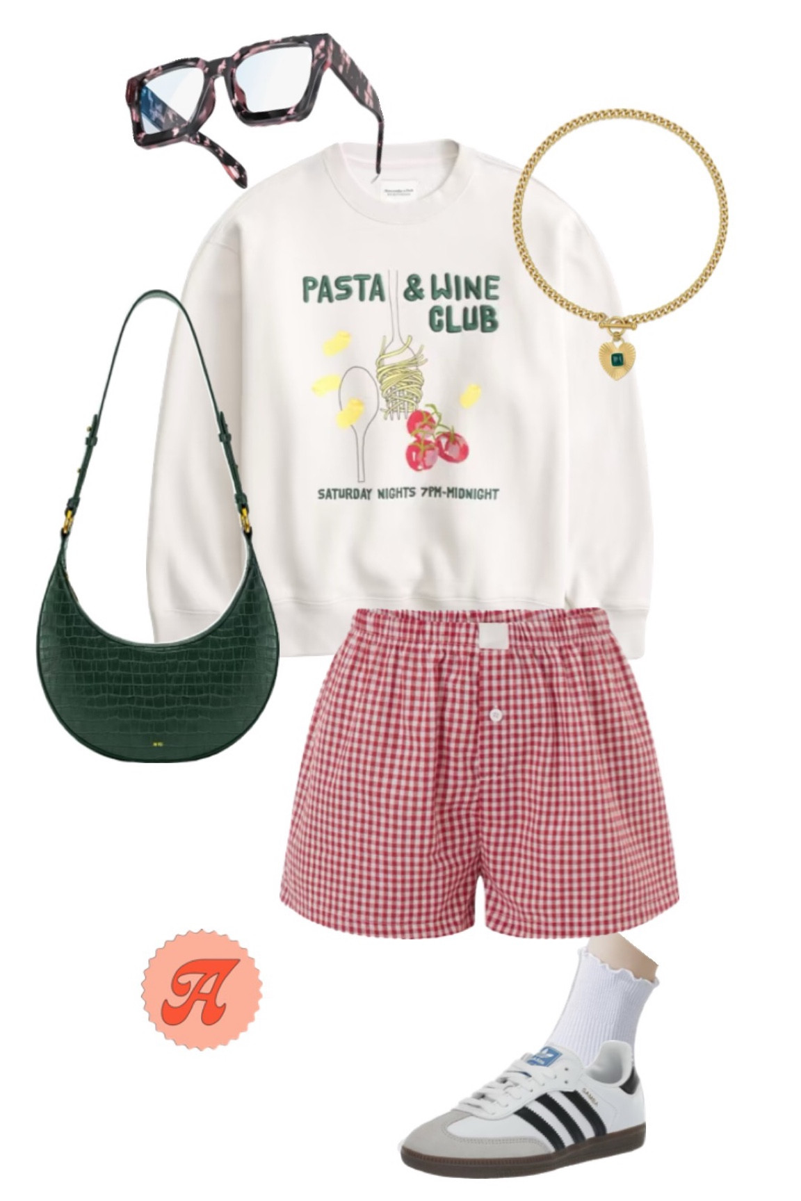 loving this abercrombie crewneck! so easy to style with the boxer short trend ❤️‍🔥

tags: abercrombie, green, red, gingham, casual outfit inspo, amazon, adidas samba, gold jewelry, trending

#LTKstyletip #LTKfindsunder100