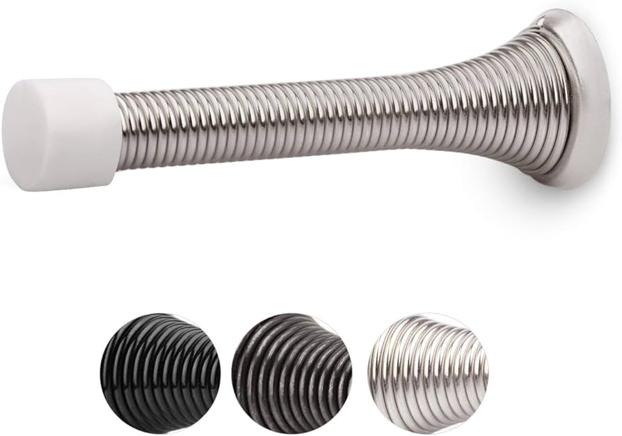 HOMOTEK 12 Pack Spring Door Stopper with Rubber Bumper 3-1/8" Flexible Heavy Duty Wall Door Stop ... | Amazon (US)