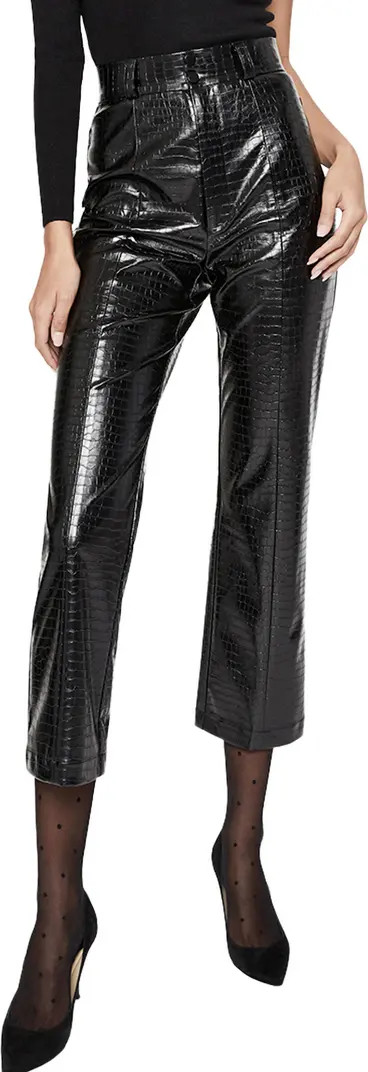Bardot Croc Embossed Faux Leather Crop Pants | Nordstrom | Nordstrom