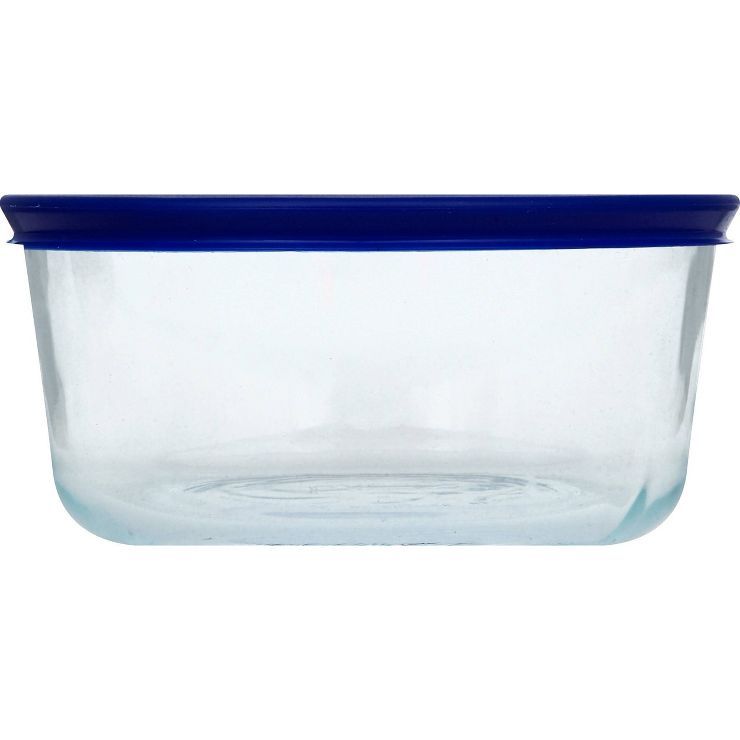Pyrex 4 Cup Glass Round Storage Container Blue | Target